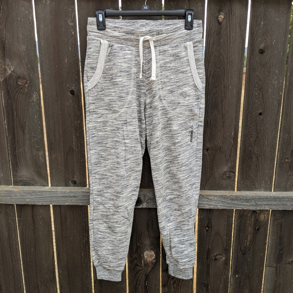 Reebok xs Heather joggers sweatpants pockets!